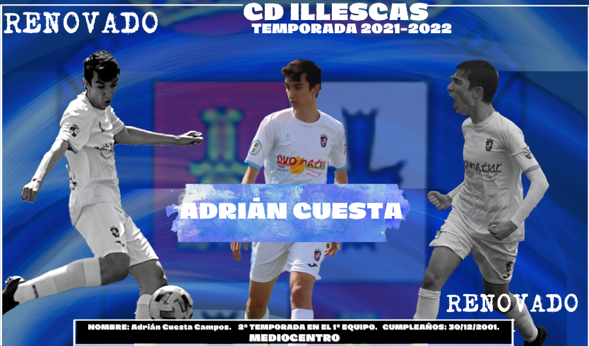 Adrián Cuesta, segundo renovado del CD Illescas 2021-2022